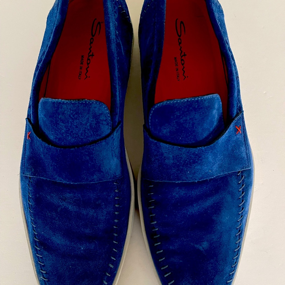Santoni men’s suede loafers shoes